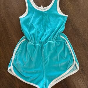 Zella Girls Retro Aqua Romper Sz S 7